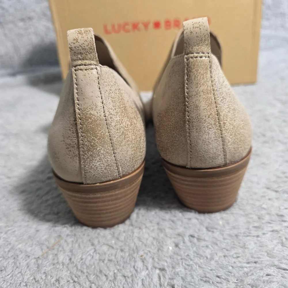 Lucky Brand Women‎ Suede Distressed Cutout Western Shooties Loafer Shoes 12M NEW